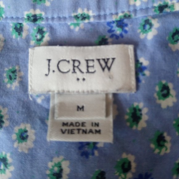 J. CREW Tie Closure Button Down Shirt Sz M Cute! - Picture 8 of 9